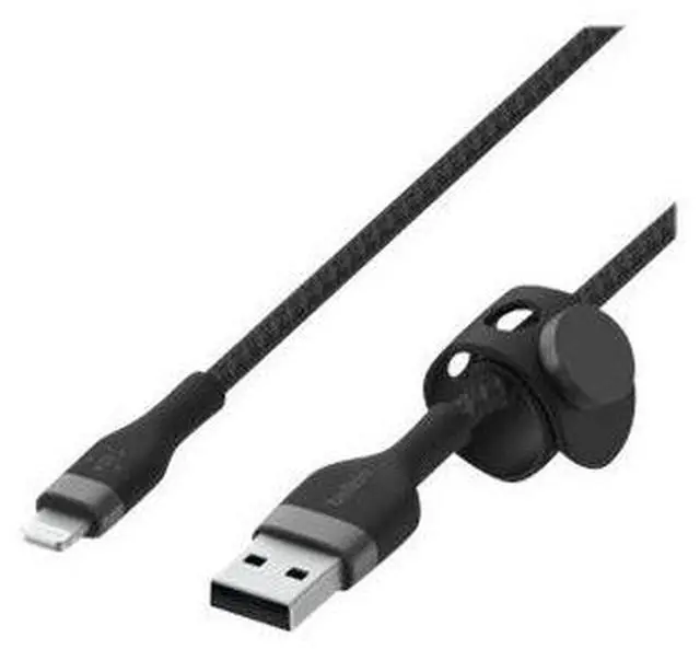 Alt view image 2 of 5 - BELKIN CAA010BT1MBK Black BOOST CHARGE PRO Flex USB-A Cable with Lightning Connector - 3.28 ft.