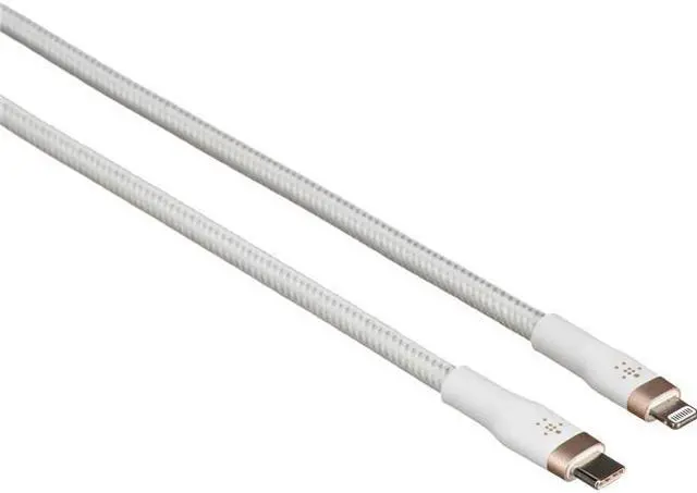 Alt view image 3 of 3 - BELKIN CAA011BT3MWH BOOST CHARGE PRO Flex USB-A White Cable with Lightning Connector - 9.84 ft.