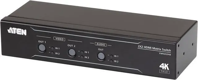 Alt view image 2 of 2 - ATEN 2 x 2 True 4K HDMI Matrix Switch with Audio De-Embedder VM0202HB