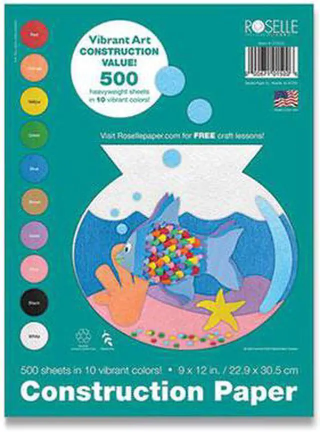 Alt view image 4 of 10 - Prang 9" x 12" Construction Paper Assorted Colors 500 Sheets/Pack (PCON01500)