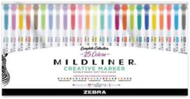 Alt view image 2 of 8 - Zebra Mildliner Twin Tip Highlighters Assorted Colors 25/Pack (78525)