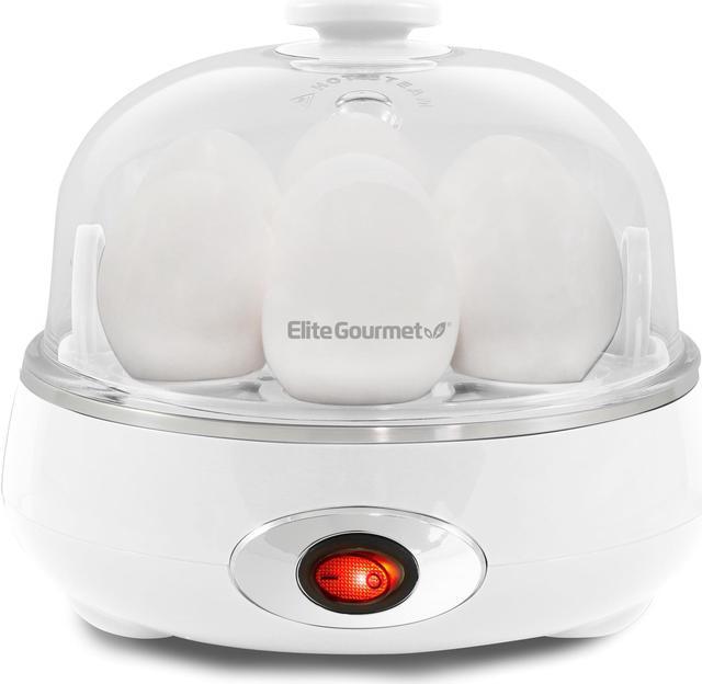 Elite Gourmet EGC007CW White Rapid Easy Egg Cooker, Steamer, Poacher 