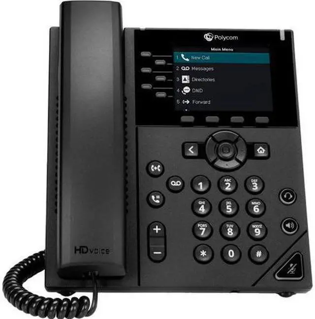 Alt view image 8 of 12 - Poly 350 Corded Desktop Wall Mountable IP Phone Black TAA PoE ONLY 220048830025