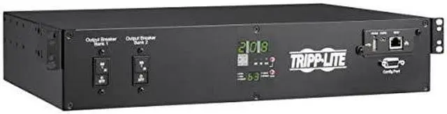 Alt view image 2 of 3 - Tripp Lite PDUMNH30HVAT2 19-Outlets PDU Monitored - NEMA L6-30P - 16 x IEC 60320 C13, 2 x IEC 60320 C19, 1 x NEMA L6-30R - 230 V AC - Network (RJ-45) - 2U - Horizontal - Wall-mountable, Rack-mountable