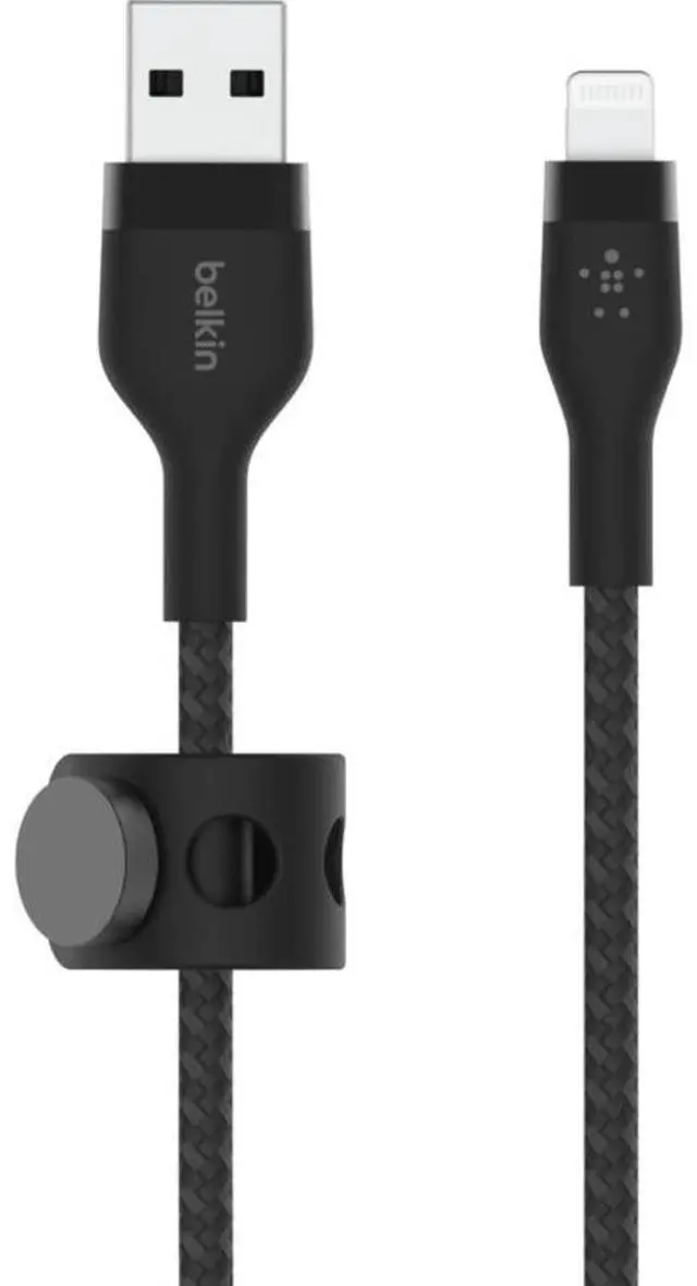Alt view image 3 of 5 - BELKIN CAA010BT1MBK Black BOOST CHARGE PRO Flex USB-A Cable with Lightning Connector - 3.28 ft.