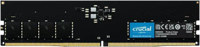 Alt view image 5 of 5 - Crucial 16GB DDR5 SDRAM Memory Module - For Desktop PC - 16 GB - DDR5-4800/PC5-38400 DDR5 SDRAM - 4800 MHz Single-rank Memory - CL40 - 1.10 V - OEM - Non-ECC - Unregistered - 288-pin - DIMM