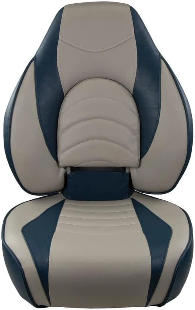 Alt view image 2 of 14 - Springfield Marine 1780238 Deluxe Fish Pro High Back Seat - Blue/Grey