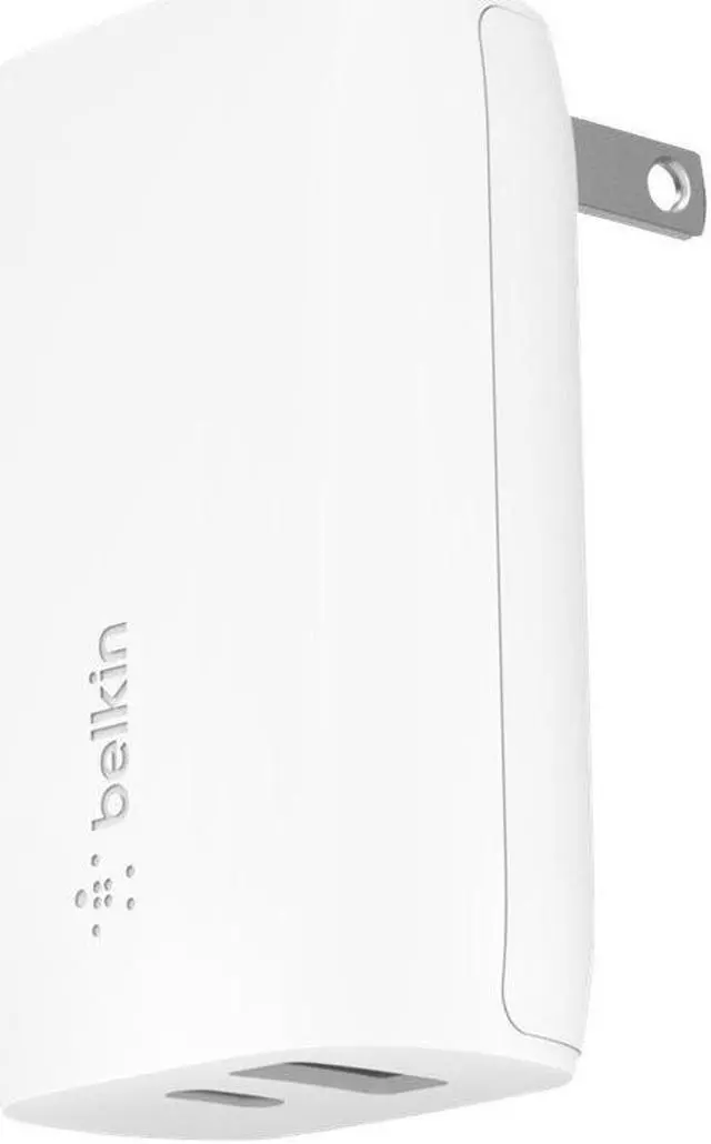 Alt view image 4 of 5 - BELKIN WCB008dqWH BOOST CHARGE White USB-C PD + USB-A Wall Charger 32W