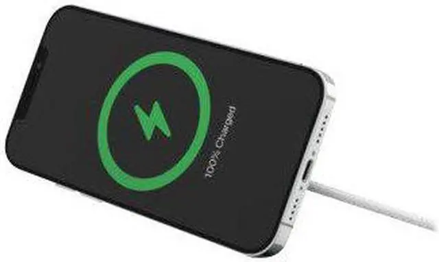 Alt view image 3 of 6 - BELKIN WIA004btWH BOOST CHARGE PRO White Portable Wireless Charger Pad with MagSafe 15W