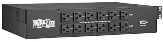 Alt view image 2 of 3 - Tripp Lite PDUMNH30AT2 25-Outlets PDU Monitored - NEMA L5-30P - 24 x NEMA 5-15/20R, 1 x NEMA L5-30R - 120 V AC - Network (RJ-45) - 2U - Horizontal - Wall-mountable, Rack-mountable - TAA Compliant