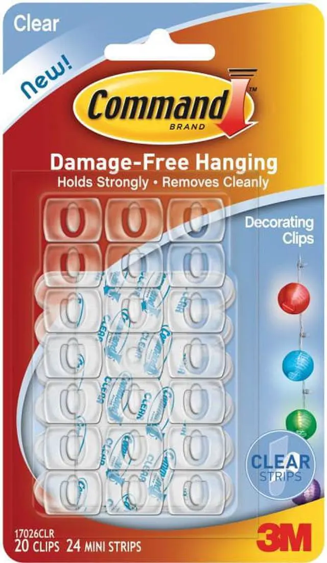 Alt view image 3 of 3 - Command Decorating Clips 20/Pkg-Clear