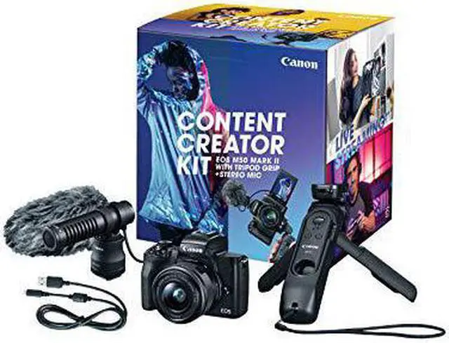 Alt view image 2 of 3 - Canon EOS M50 Mark II Mirrorless Camera with 15-45mm Lens Content Creator Kit -Black