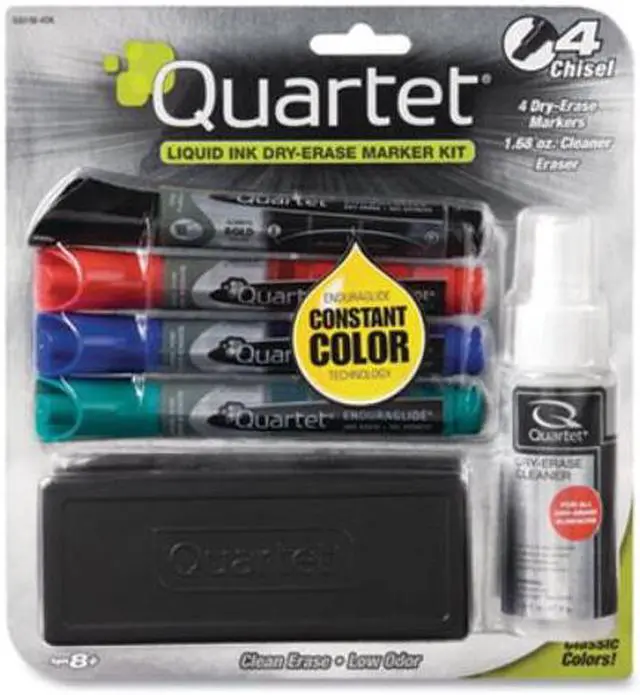 Alt view image 11 of 11 - Dry Erase Marker Set, Chisel Tip, Assorted Colors, PK4 QUARTET 5001M-4SKA