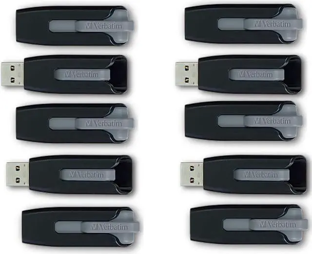 Alt view image 2 of 15 - Verbatim 32GB Store 'n' Go V3 USB 3.2 Gen1 Flash Drive 10pk Gray 70894