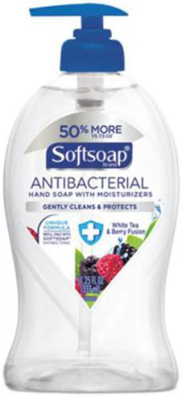 Alt view image 4 of 9 - Softsoap US03574A Antibacterial Hand Soap, White Tea & Berry Fusion, 11 1/4 Oz Pump Bottle, 6/Ctn