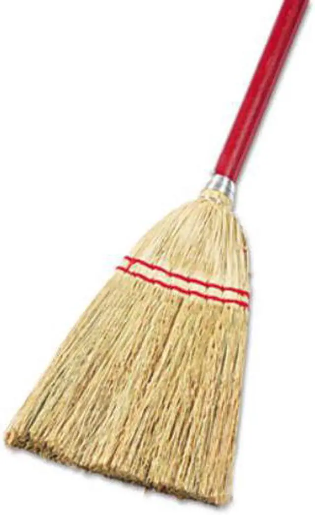 Alt view image 6 of 13 - Boardwalk Lobby/Toy Broom Corn Fiber Bristles 39" Wood Handle Red/Yellow 12/Carton 951TCT