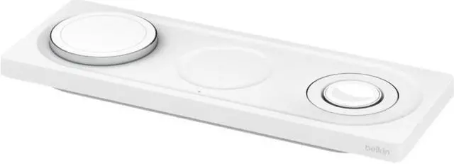 Alt view image 2 of 10 - BELKIN WIZ016TTWH BOOST CHARGE PRO White 3-in-1 Wireless Charging Pad with MagSafe