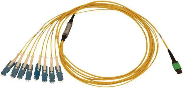 Alt view image 8 of 10 - Tripp Lite N390-02M-8S-AP 40/100/400G Singlemode 9/125 OS2 Breakout Fiber Optic Cable (16F MTP/MPO-APC to 8x Duplex SN-UPC F/M), LSZH, Yellow, 2 m (6.6 ft.)