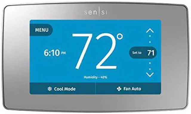 Alt view image 9 of 10 - Emerson Sensi Touch Wi-Fi Thermostat for Smart Home with Touchscreen Color Display, Silver