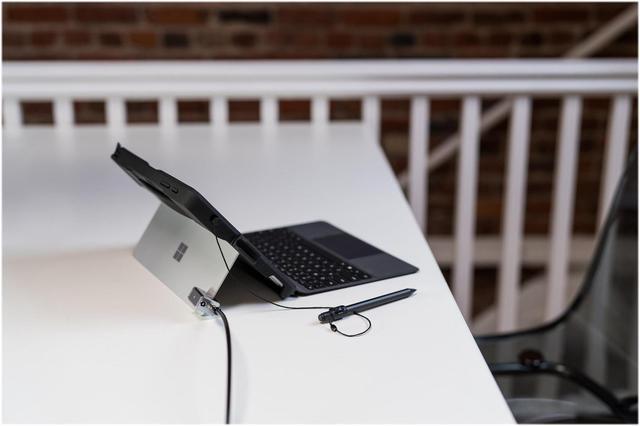 Alt view image 4 of 9 - Kensington Keyed Cable Lock for Surface Pro and Surface Go - Black, Silver - Carbon Steel, Plastic - 5.91 ft - For Notebook