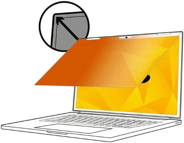 Alt view image 3 of 6 - 3M Gold Privacy Filter for Apple MacBook Pro 16 2021 with Comply Flip Attach, 16:10, GFNAP011 Gold, Glossy