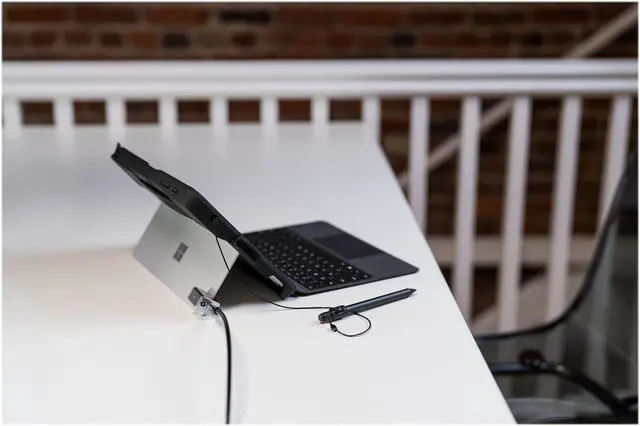 Alt view image 7 of 9 - Kensington Keyed Cable Lock for Surface Pro and Surface Go - Black, Silver - Carbon Steel, Plastic - 5.91 ft - For Notebook