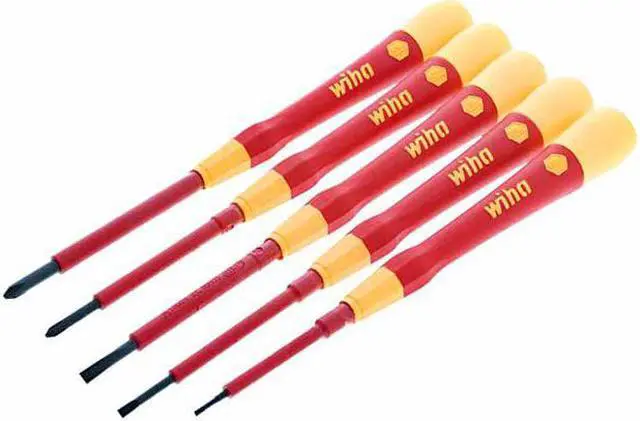 Alt view image 5 of 7 - Wiha 32085 Insulated Precision Slotted and Phillips Screwdriver Set, 5 Pieces