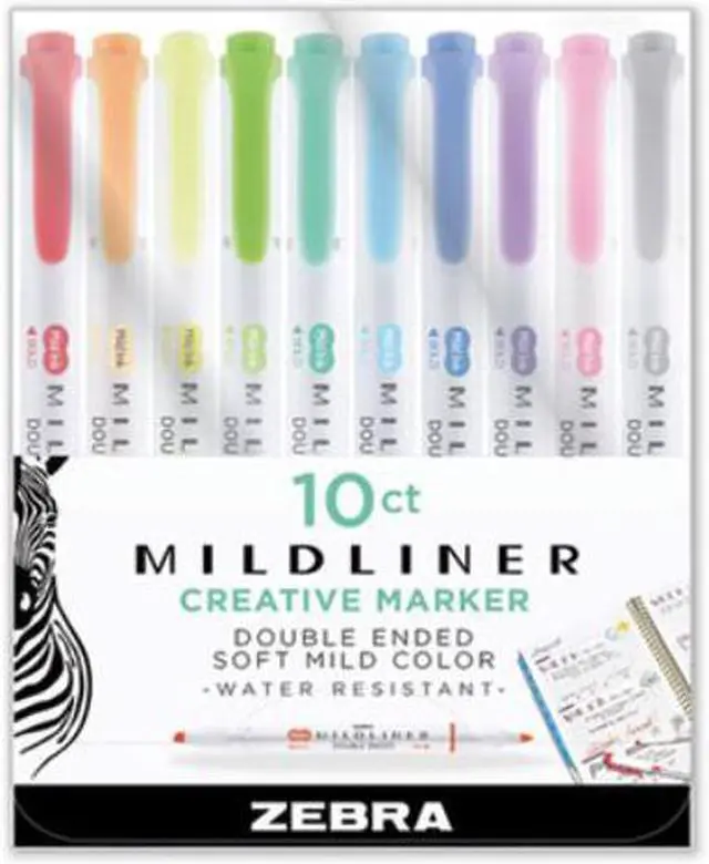 Alt view image 4 of 16 - Zebra Mildliner Double Ended Highlighter Chisel/Bullet Tip Assorted Colors 78101