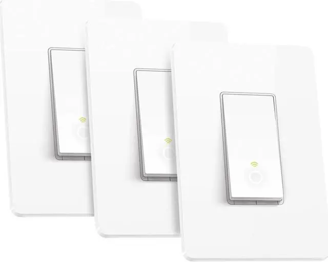 Alt view image 8 of 11 - tplink hs200p3 kasa smart wifi switch 3pack control lighting from anywhere, easy inwall installation singlepole only, no hub required, works with alexa and google assistant, white