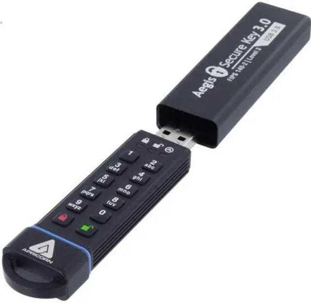 Alt view image 3 of 13 - Apricorn Aegis Secure Key USB 3.0 Flash Drive ASK31TB