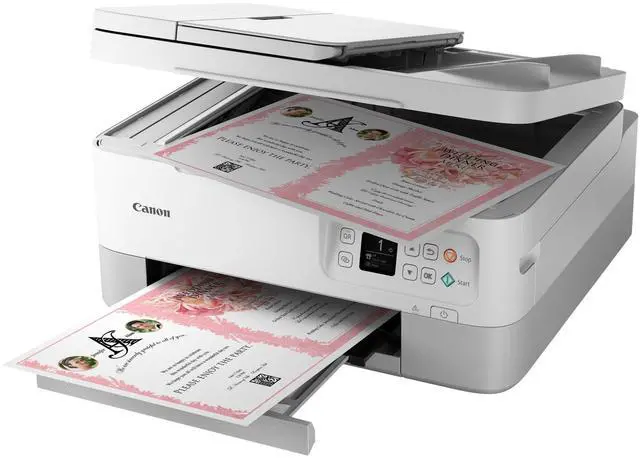 Alt view image 2 of 17 - Canon PIXMA TR7020a Wireless All-In-One Inkjet Color Printer, White #4460C072AA
