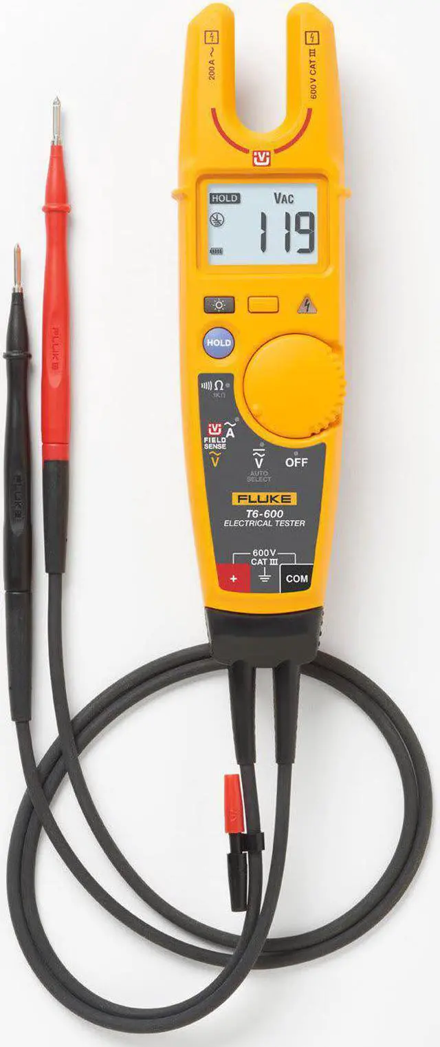 Alt view image 7 of 9 - Fluke - T6-600 - T6-600 - Handheld Digital Multimeter, AC Current, AC/DC Voltage, Continuity, Resistance, 3.5, True RMS,