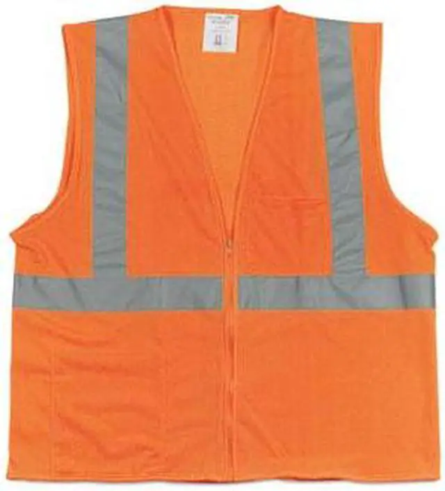 Alt view image 2 of 2 - ANSI Class 2 Hook and Loop Safety Vest 2X-Large Hi-Viz Orange 302MVGOR2X