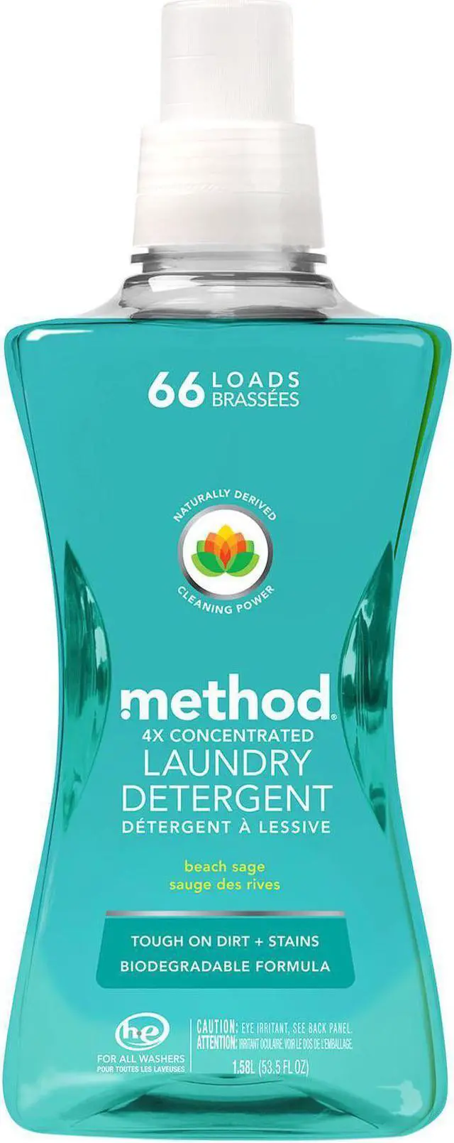 Alt view image 7 of 7 - Method - 01489 - 4X Concentrated Laundry Detergent, Beach Sage, 53.5 oz Bottle, 4 Bottles/Case -