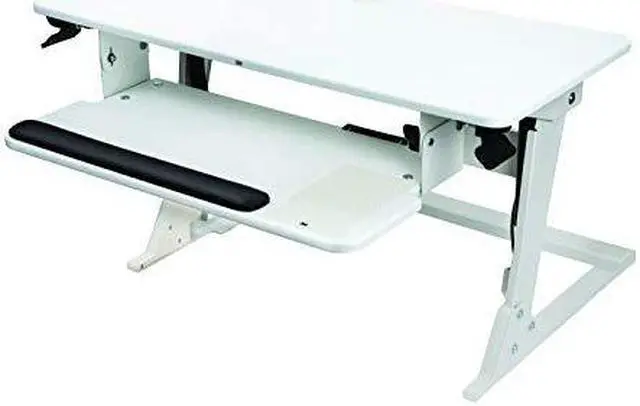 Alt view image 3 of 11 - Precision Standing Desk, 35.4" x 23.2" x 6.2" to 20", White