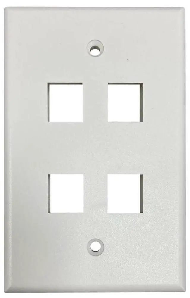 Alt view image 7 of 7 - Tripp Lite Safe-IT 4-Port Single-Gang Keystone Plate Ivory Matte N042AB004IVM
