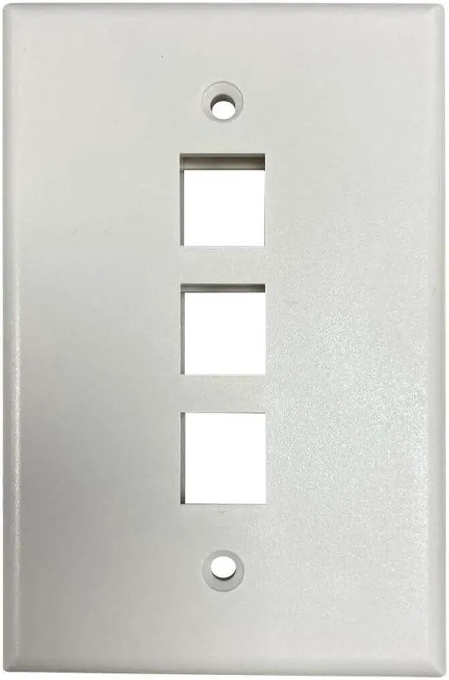 Alt view image 8 of 13 - Tripp Lite Safe-IT 3-Port Single-Gang Keystone Plate Ivory Matte N042AB003IVM