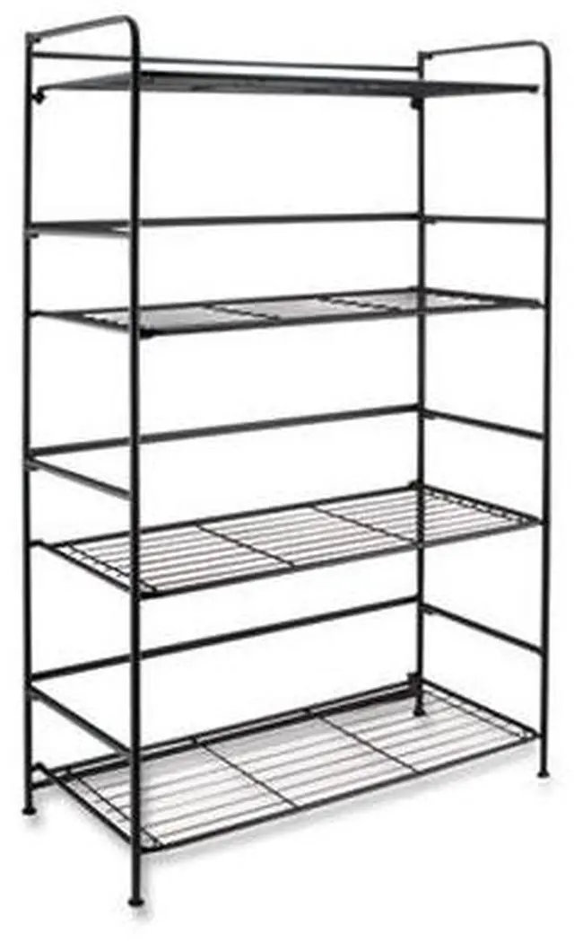 Alt view image 2 of 7 - FLIPSHELF FOUR-SHELF UNIT, 26.5 X 12 X 43, BLACK