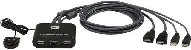 Alt view image 2 of 6 - ATEN CS22HF 2-Port USB FHD HDMI Cable KVM Switch