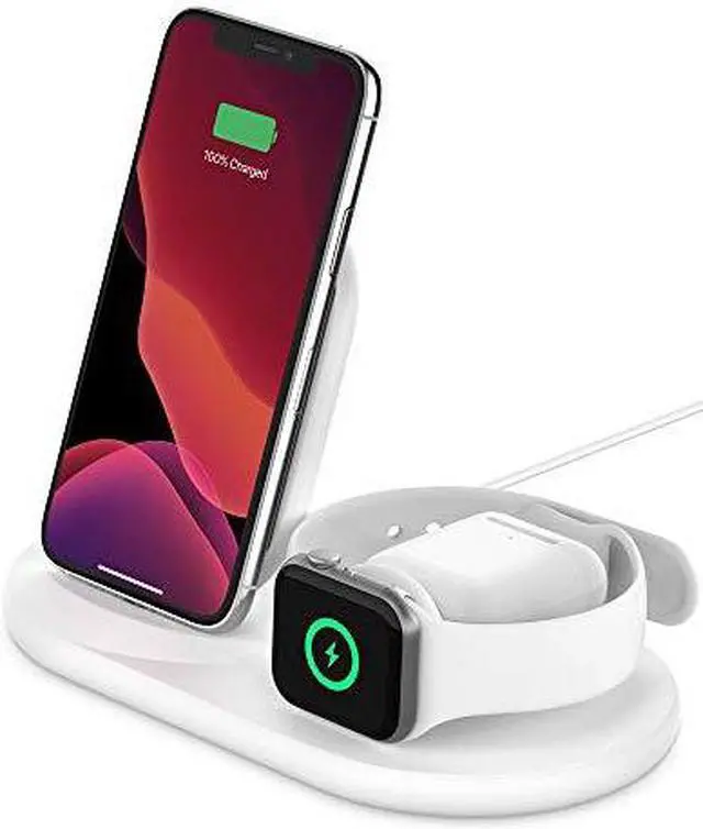 Alt view image 18 of 20 - BELKIN WIZ001ttWH White BOOST CHARGE 3-in-1 Wireless Charger for Apple Devices