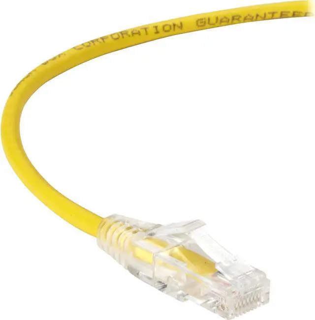 Alt view image 2 of 7 - black box c6pc28-yl-20 slim-net cat6 patch cable yellow 20ft