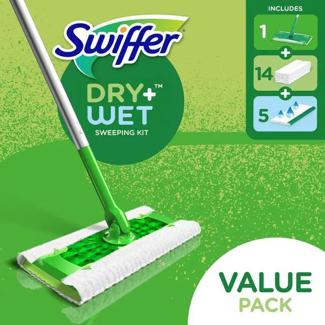 Alt view image 11 of 13 - Swiffer Sweeper Dry+Wet Starter Kit  Multicolor (49947)