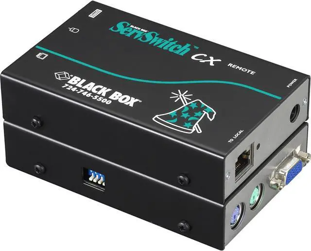 Alt view image 10 of 13 - Black Box CX Series KVM Switch Remote Unit - VGA, PS-2 Console