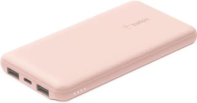 Alt view image 6 of 15 - Belkin BOOSTCHARGE 10000mAh USB-C Power Bank Rose Gold BPB011BTRG