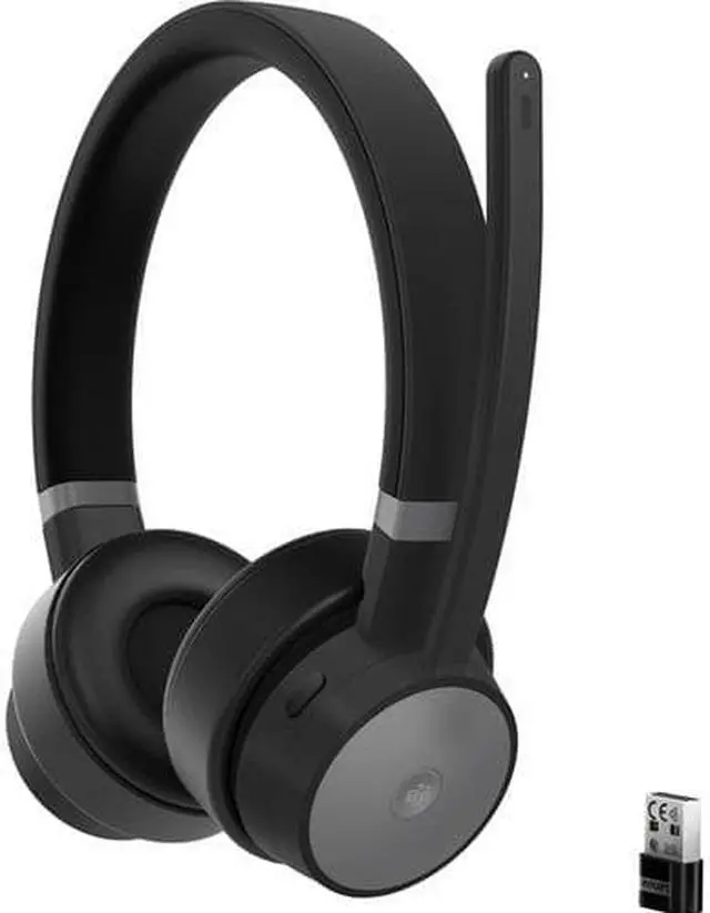 Alt view image 15 of 20 - Lenovo Go Wireless ANC Headset - Stereo - USB Type C - Wired/Wireless - Bluetooth - 98.4 ft - 32 Ohm - 20 Hz - 20 kHz - On-ear - Binaural - Ear-cup - 4.27 ft Cable - Noise Cancelling Microphone - Nois