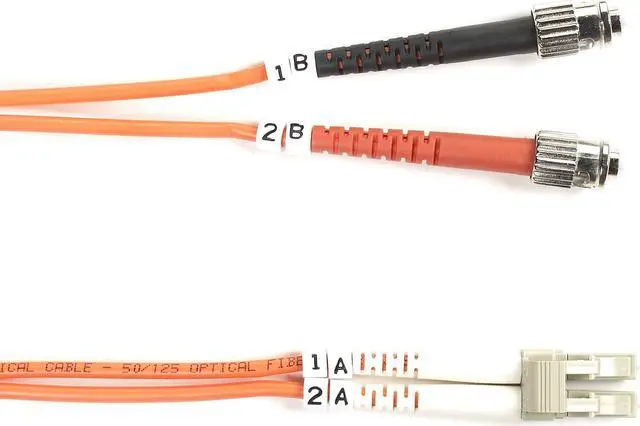 Alt view image 3 of 7 - OM2 50/125 MULTIMODE FIBER OPTIC PATCH CABLE - OFNR PVC, ST TO LC, ORANGE, 3-M (