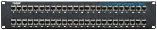 Alt view image 3 of 12 - CAT5E FEED-THROUGH PATCH PANEL - 2U, SHIELDED, 48-PORT, GSA, TAA