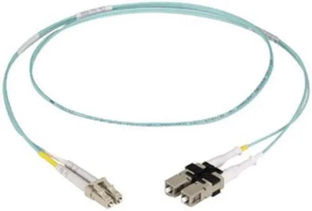 Alt view image 2 of 11 - OM3 50/125 MULTIMODE FIBER OPTIC PATCH CABLE - OFNR PVC, LC TO LC, AQUA, 1-M (3.