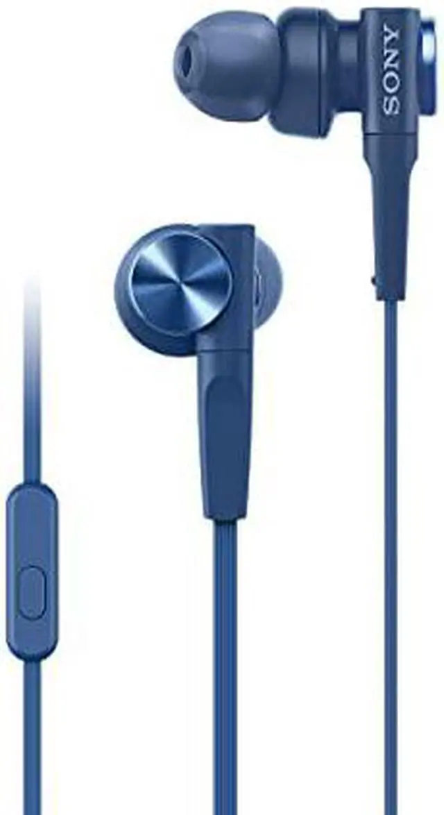 Alt view image 4 of 11 - Sony MDR-XB55AP EXTRA BASS In-ear Headphones With Microphone - Stereo - Mini-phone (3.5mm) - Wired - 16 Ohm - 4 Hz - 24 kHz - Earbud - Binaural - In-ear - 3.94 ft Cable - Blue