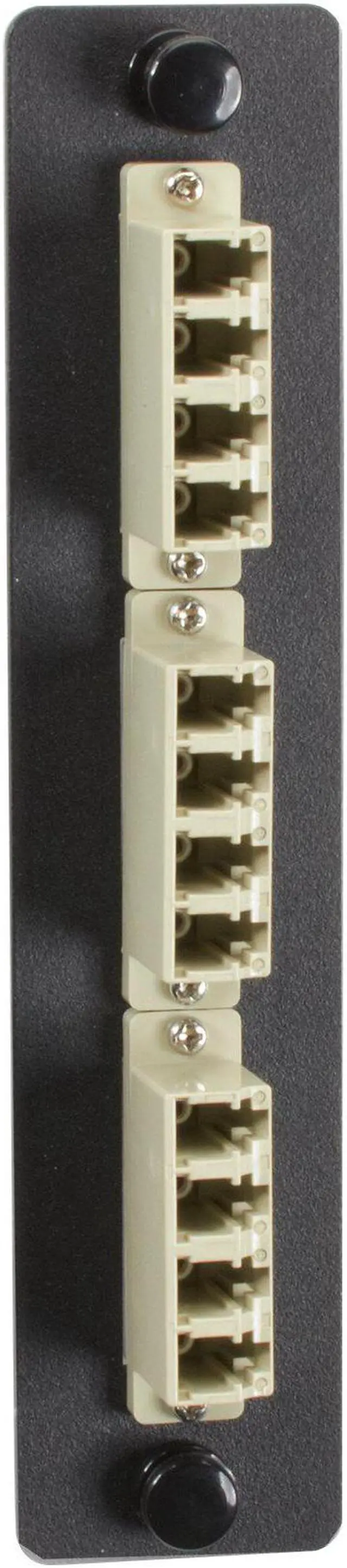 Alt view image 3 of 9 - LOW-DENSITY MULTIMODE FIBER ADAPTER PANEL - CERAMIC SLEEVE, (6) LC DUPLEX, BEIGE